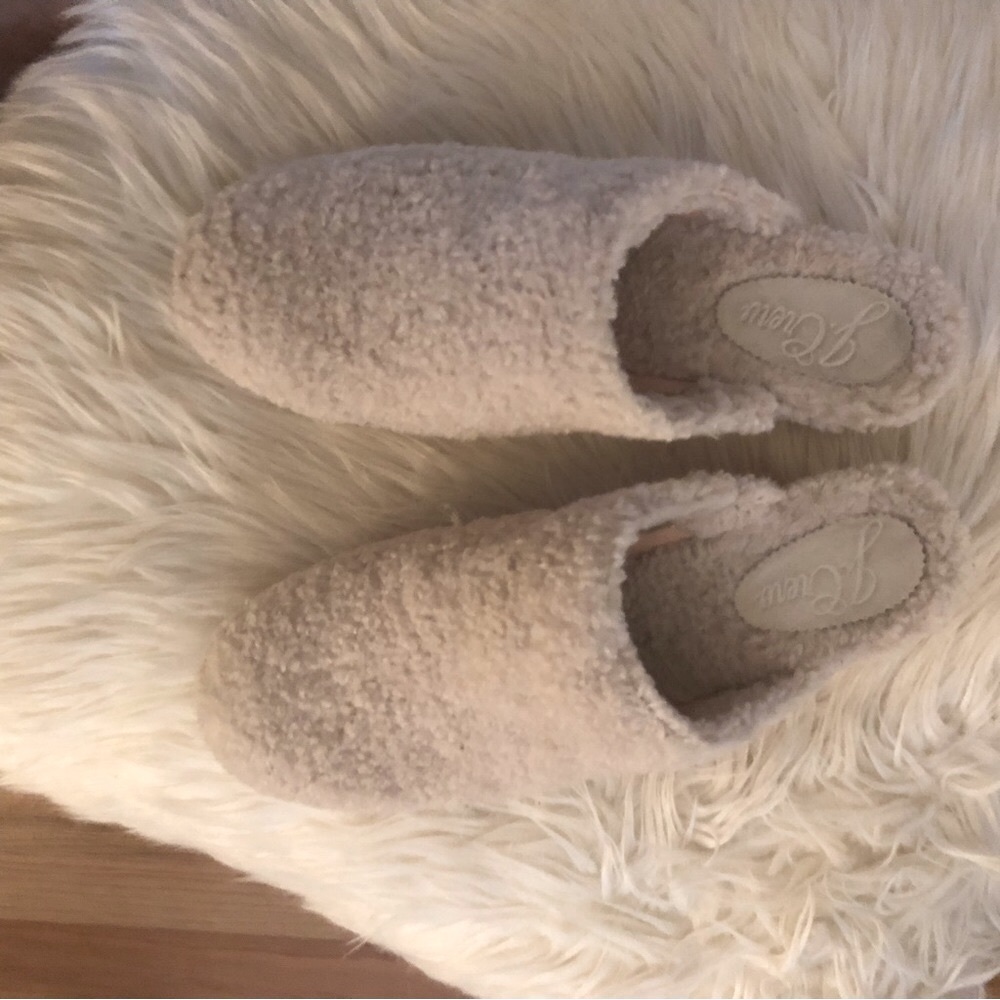 J crew off white Sherpa clogs